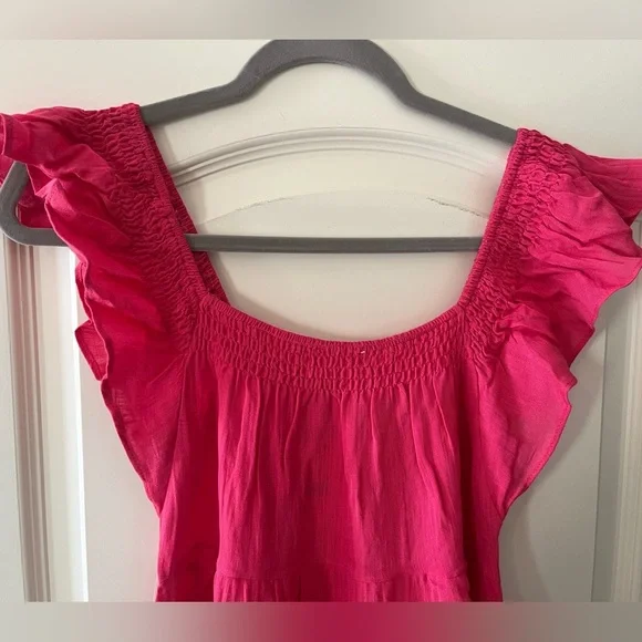 NWT Lush “Azalea” Pink Flutter Sleeve Tiered Summer Dress Women’s XS - Picture 2 of 15